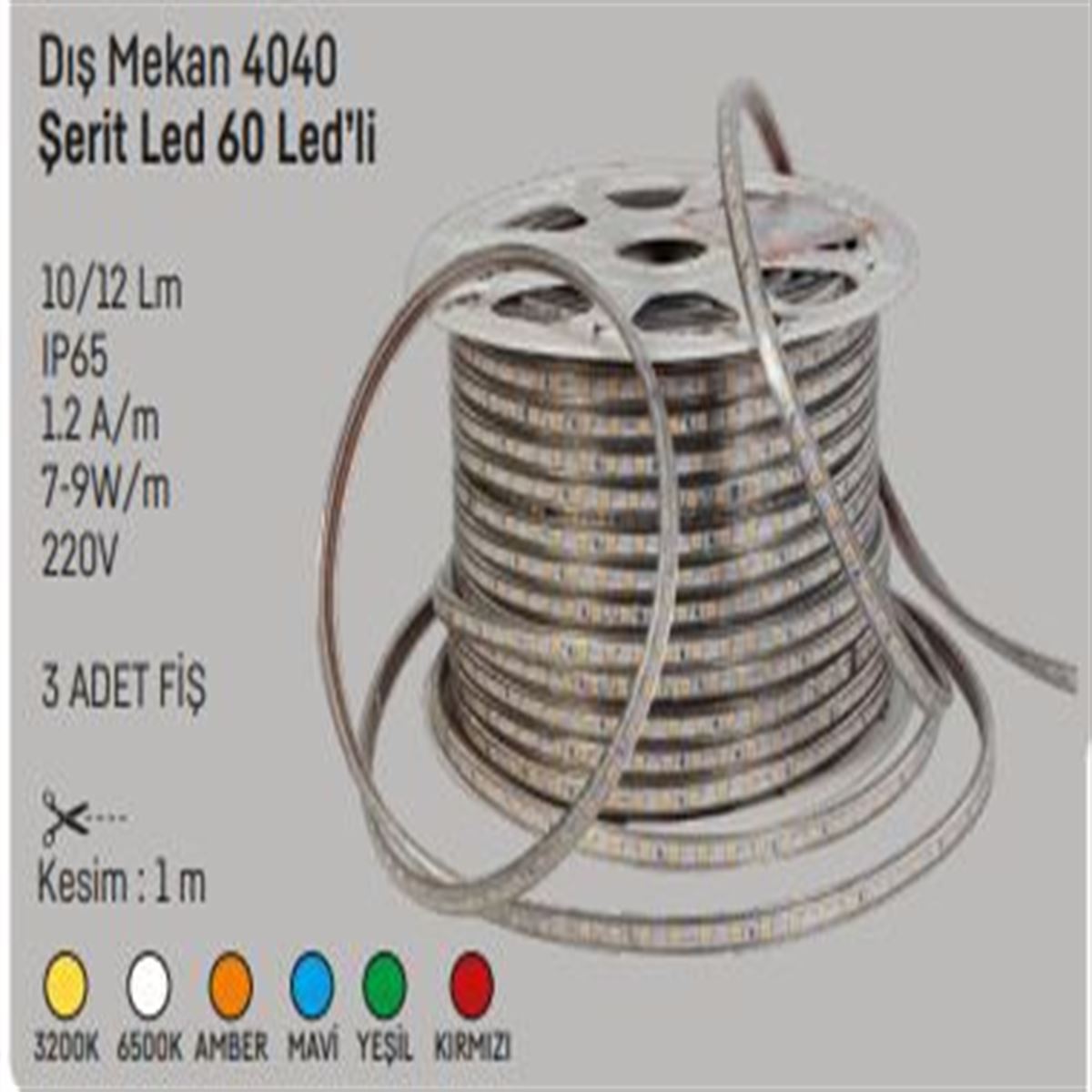 4040  60 LEDLİ 220V DIŞ MEKAN ŞERİT LED BEYAZ 1